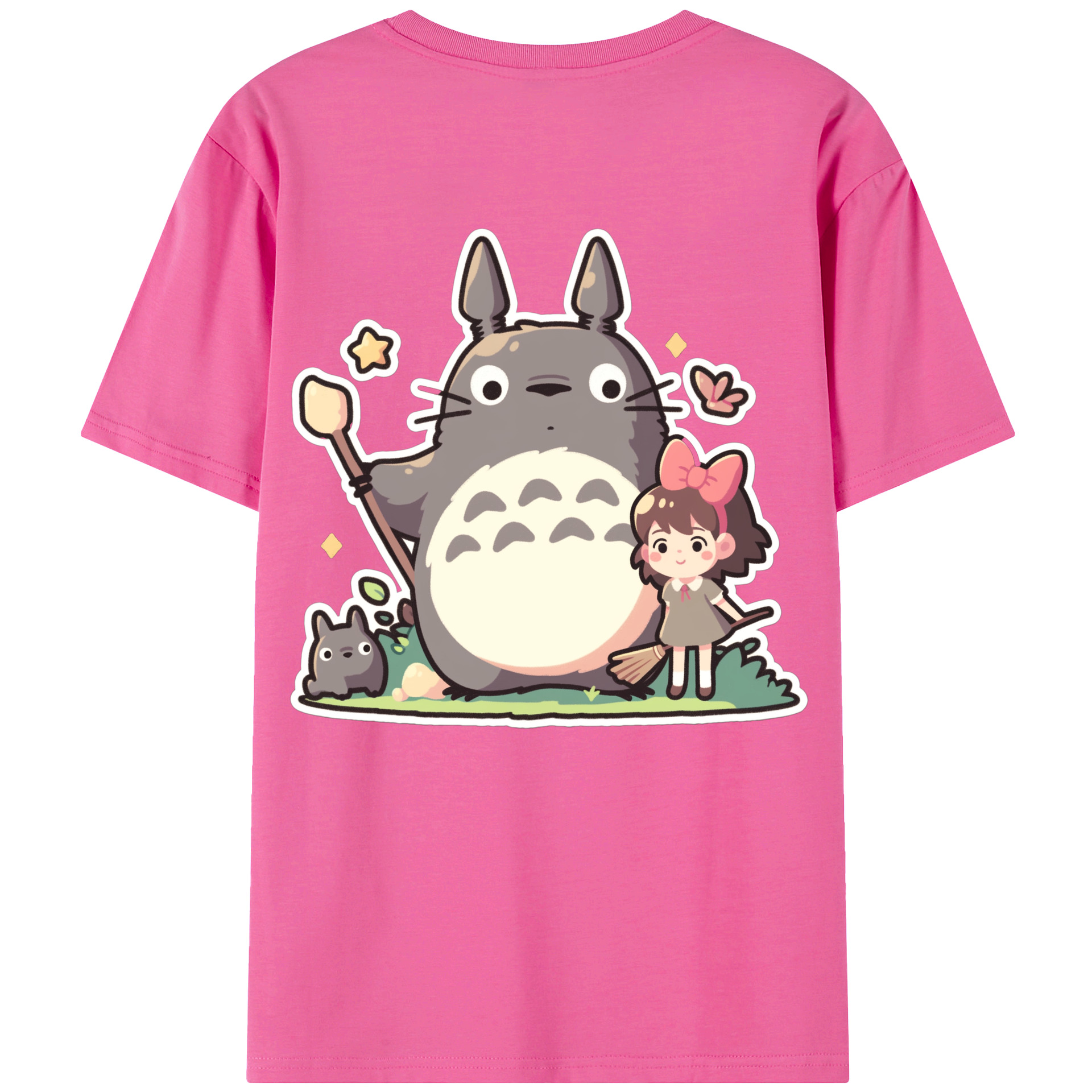 （画像用） となりのトトロ 草壁メイ 草壁サツキ My Neighbor Totoro Satsuki Kusakabe Mei Kusakabe レディース半袖Tシャツ(バックプリント)